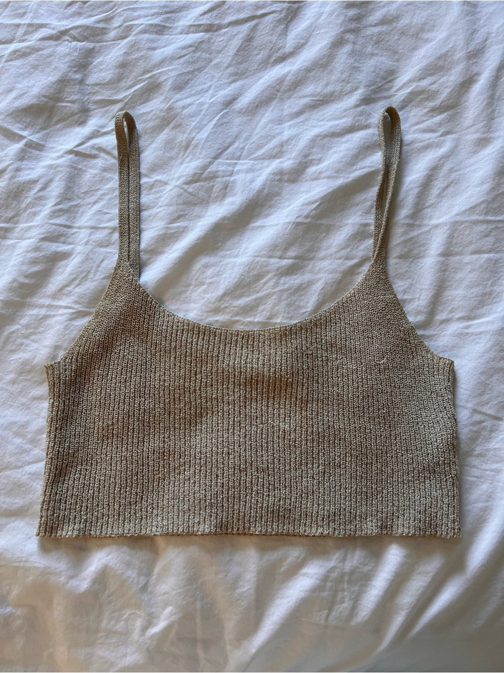 Wilfred Beige Knit Cropped Tank